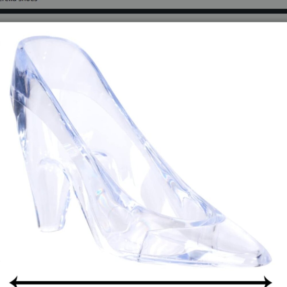 ZYFLSQ 4 Pieces Mini Plastic Cinderella Slippers 3.5 Inch Glass Heels Princess
